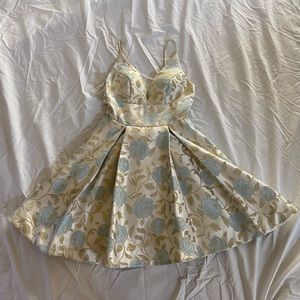 blue and gold homecoming dress